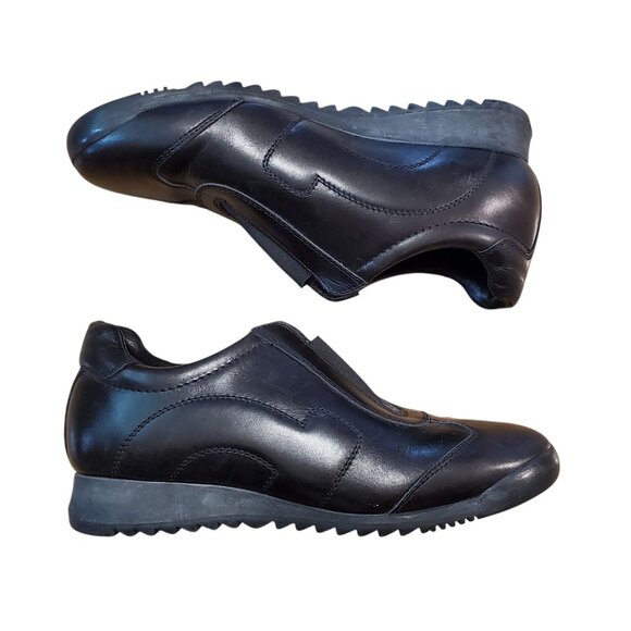 Salvatore Ferragamo Leather Sneakers black size womens 6.5 - Picture 1 of 8